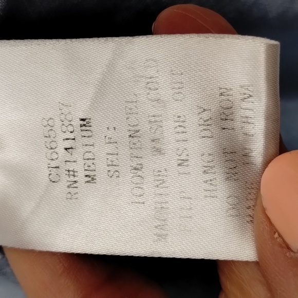 The impeccable pig tank top blouse denim blue chambray medium summer smocked - Picture 10 of 10